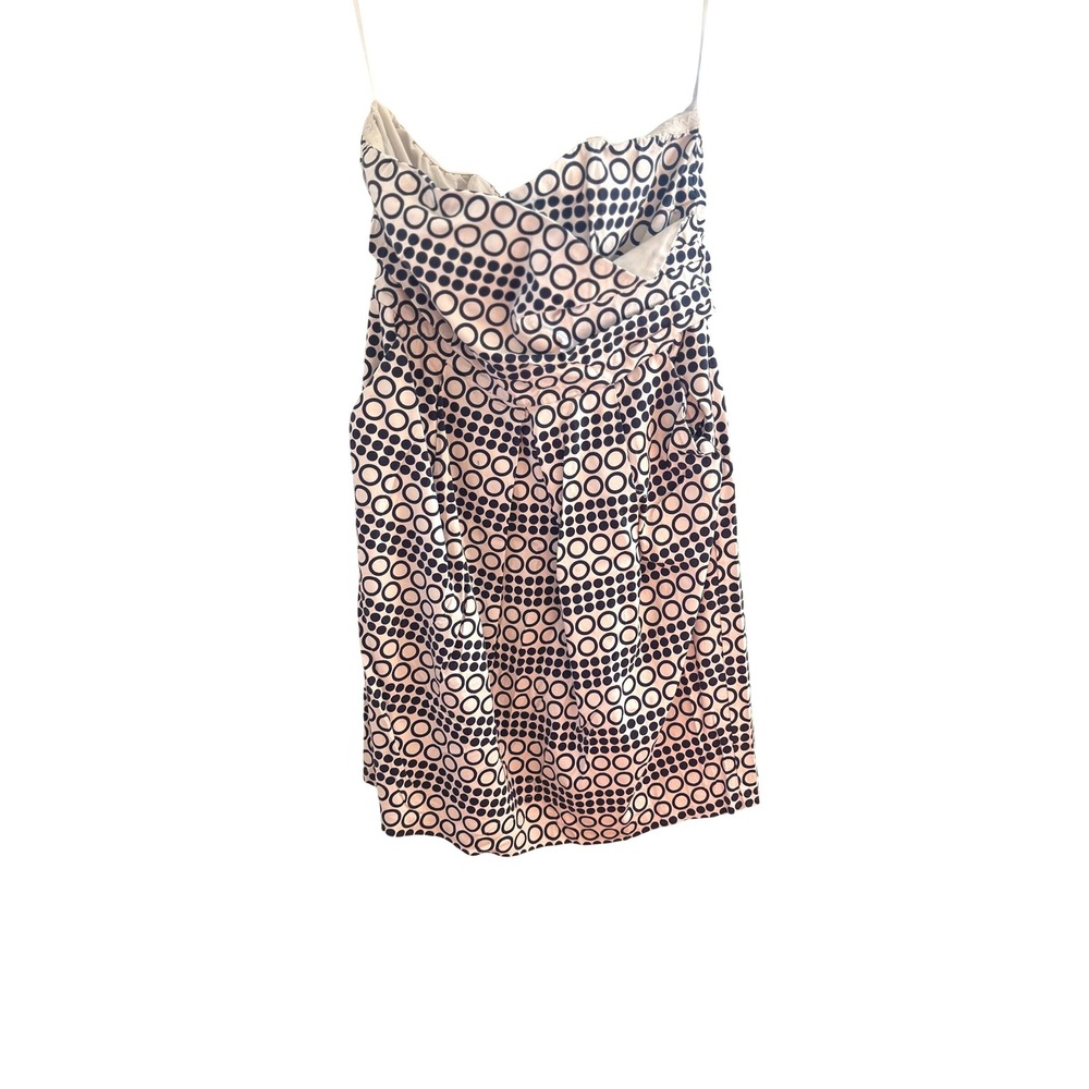 Outback Red Strapless Mini Dress Black White Circle Print Geometric Size 12